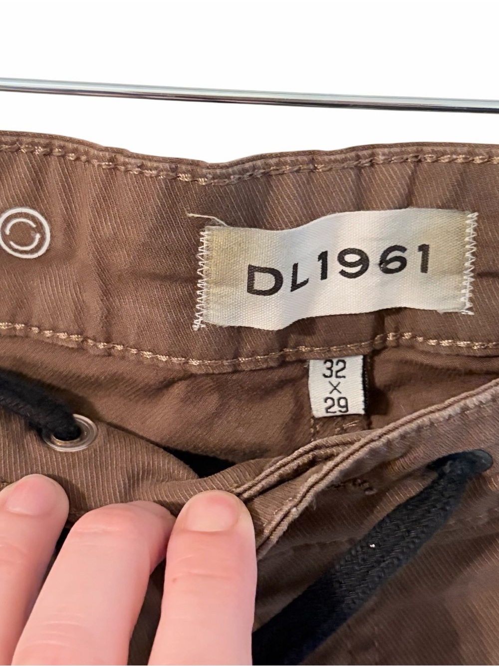 DL1961 Jay‎ Track Chino Pants Brown Utility Cargo Drawstring Casual - Picture 4 of 8